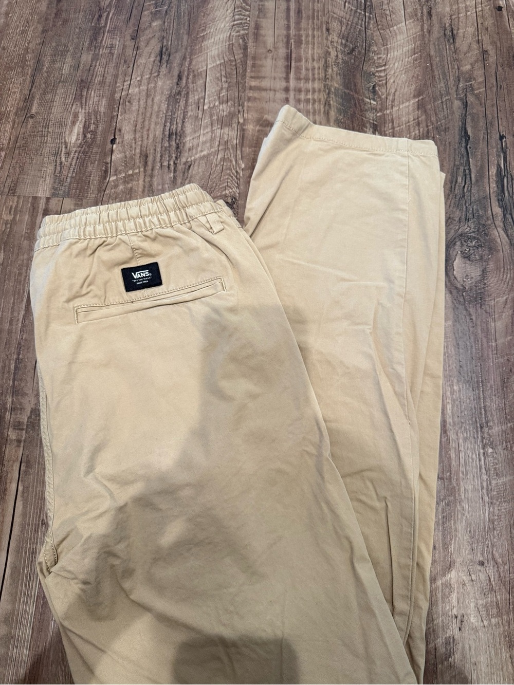 Vans Men's Khaki Elastic-Waist Chino Pants
